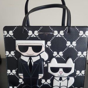 Brand NWT Karl Lagerfeld Paris Cat Black/White Bag